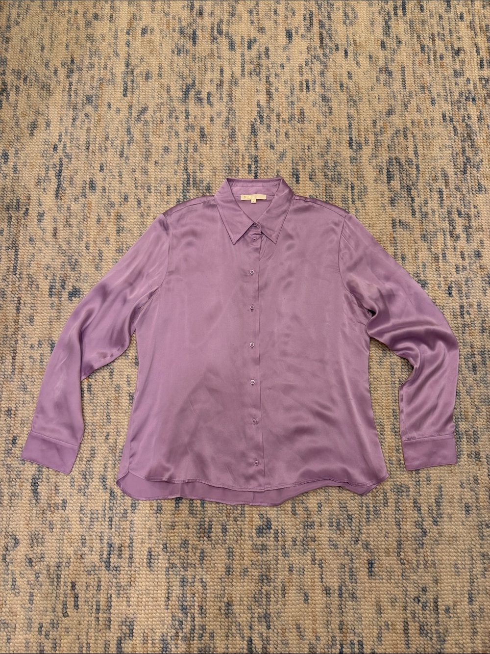 Maje Lavender Satin Collared Blouse